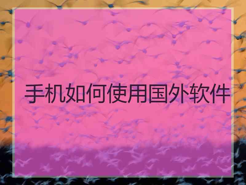 手机如何使用国外软件