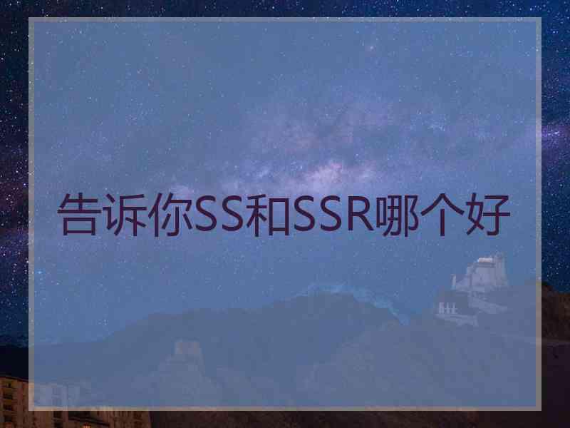 告诉你SS和SSR哪个好