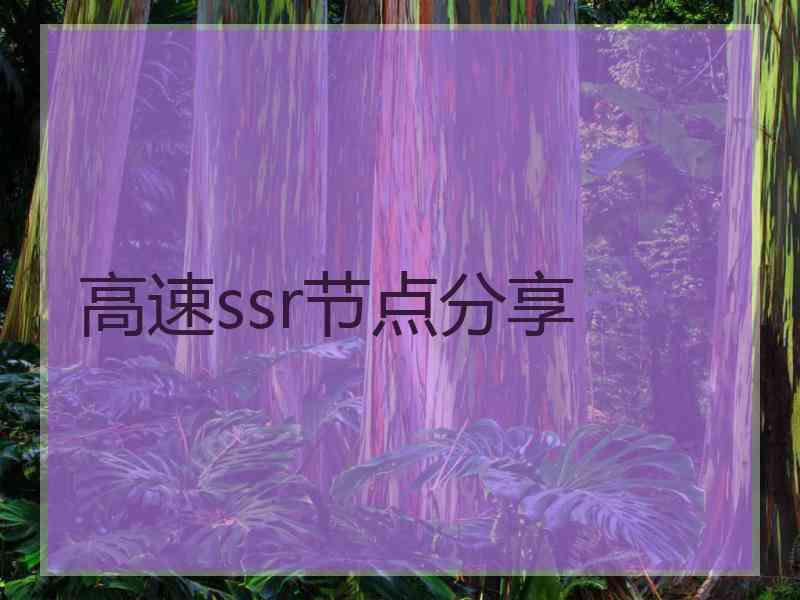 高速ssr节点分享