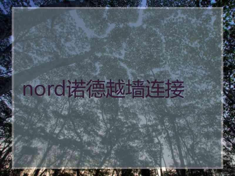 nord诺德越墙连接