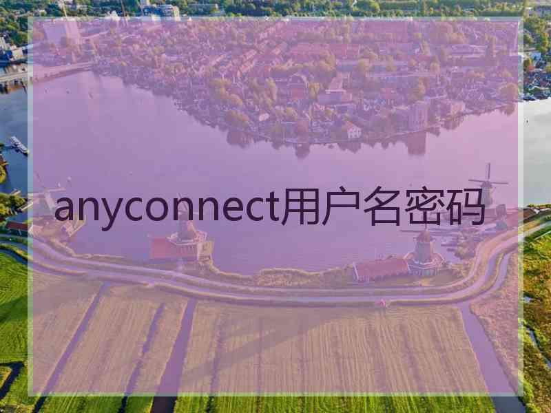 anyconnect用户名密码