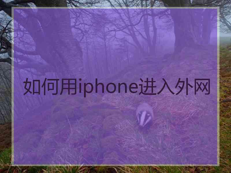 如何用iphone进入外网