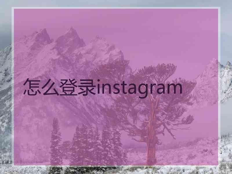 怎么登录instagram