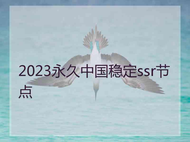 2023永久中国稳定ssr节点