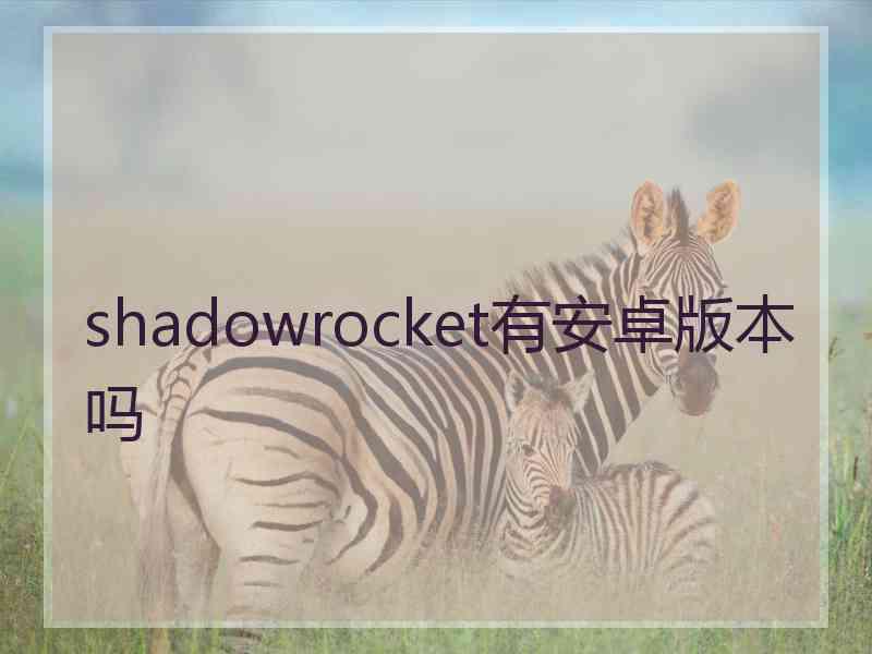 shadowrocket有安卓版本吗