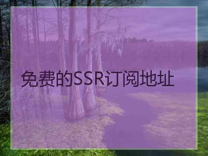 免费的SSR订阅地址